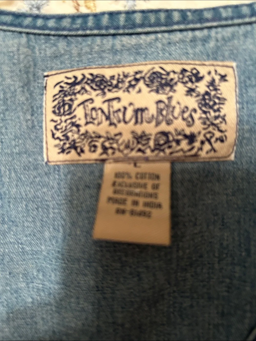 Light Wash Denim Top by Jon Tim Bliss - Blue - Picture 2 of 2